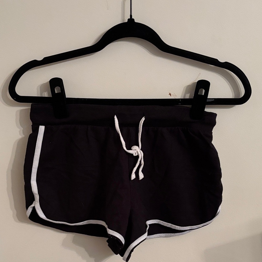 No Boundaries Black Athletic Shorts with White Trim